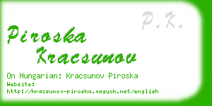 piroska kracsunov business card